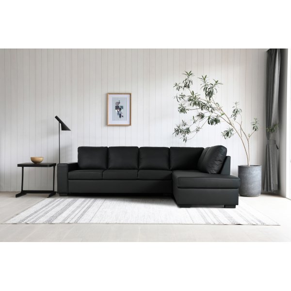 Solna sofa med ben ende 3A - Genanvendt lder + Tekstilrensning til mbler