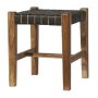 Fodskammel Porto - Sort / Teak + Pletfjerner til mbler