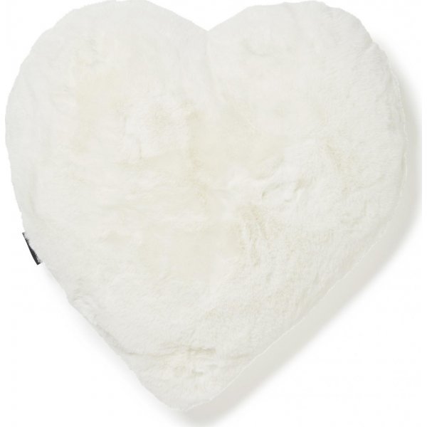 Fluffy hjerteformet pyntepude Elfenben - 45 x 45 cm