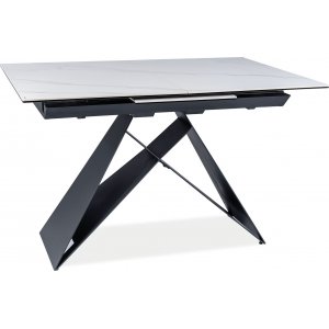 Westin spisebord 120-160 cm - Hvid/sort