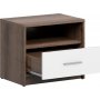 Nepo Plus sengebord - Mrk eg/hvid