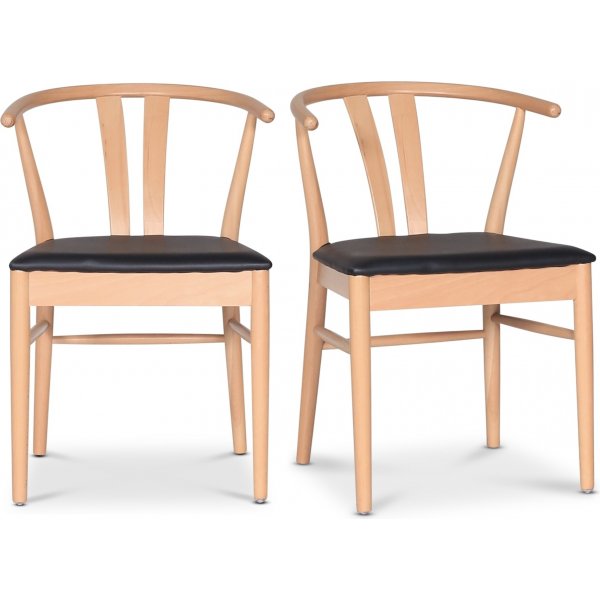 Abisko stol - Antik bg / sort PU