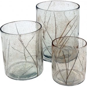 Saga lys lanterne 3-pak, 10 x 12 cm/8 x 10 cm/7 x 8 cm - Glas