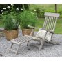 Salt liggestol med indbygget fodsttte - Gr teak