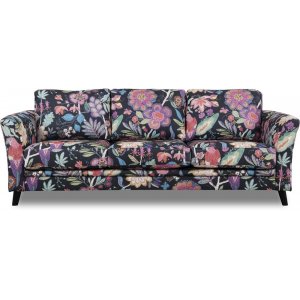 Eker 3-personers sofa i blomstret stof - Eden Parrot Black + Pletfjerner til mbler