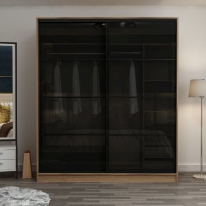 Kapusta garderobe 180x52x210 cm - Brunt/rgglas