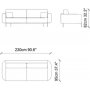 Mint 3-personers sofa - Powder pink
