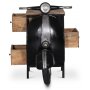 Vintage Vespa sengebord - Sort/slv