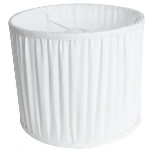 Plisseret lampeskrm D 38 cm - Hvid hr