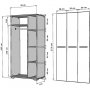 Asimo garderobe 90 x 45 x 183 cm - Hvid
