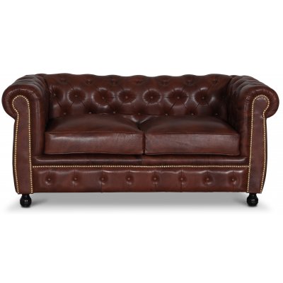 Chesterfield Old England 2-personers sofa - antikbehandlet læder