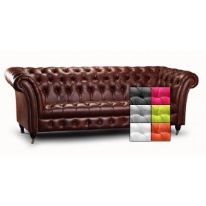 Chesterfield Tsar 3-personers stofsofa - enhver farve!