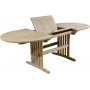 Salt udendrs spisegruppe ovalt 150-210 cm bord med 6 spisestuestole - Gr teaktr