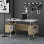 Iommi skrivebord 120x60 cm - Hvid/eg