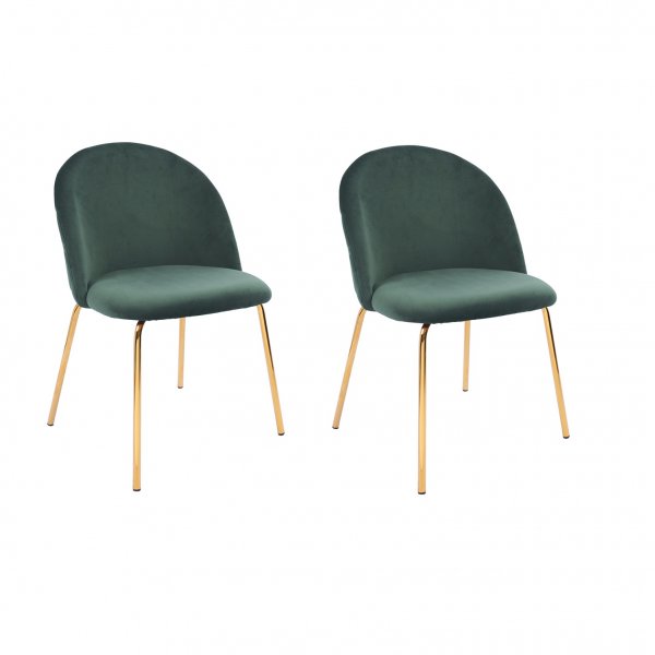 Plaza velvet stol - Grn / Messing