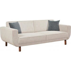 Berjer 3-personers sovesofa - Creme/valnd