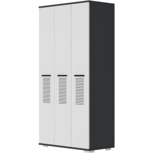 Asimo garderobe 90 x 45 x 183 cm - Antracit/hvid