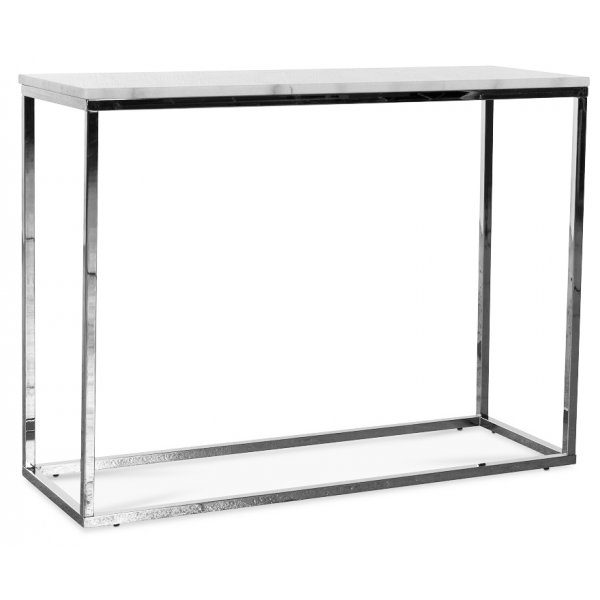 Accent konsolbord - Hvid marmor / krom.