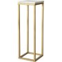 Accent piedestal - 80 cm (hvid marmor & messingfarvet)