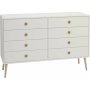 Softline kommode med 8 skuffer - Hvid