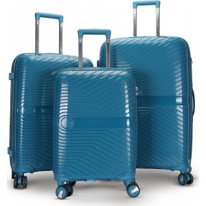 Oslo blå kuffert med kodelås sæt med 3 kufferter