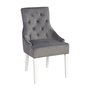 Stellan stol - Gr plys / hvid
