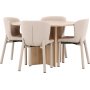 Spisebord Strada med 4 Astoria stole - Beige/hvidmalet