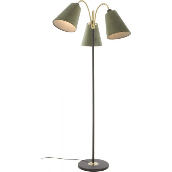 Gulvlampe Ljusdal 3-armet - Sort/mat messing