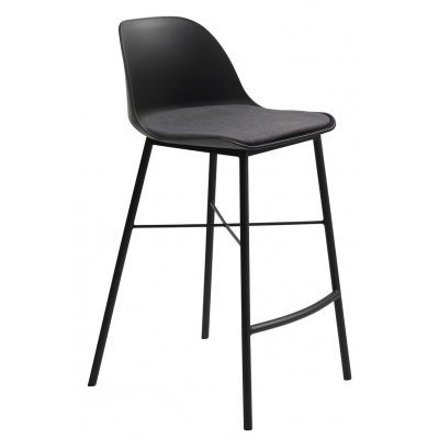 Drake sort barstol med sdehynde SH68 cm