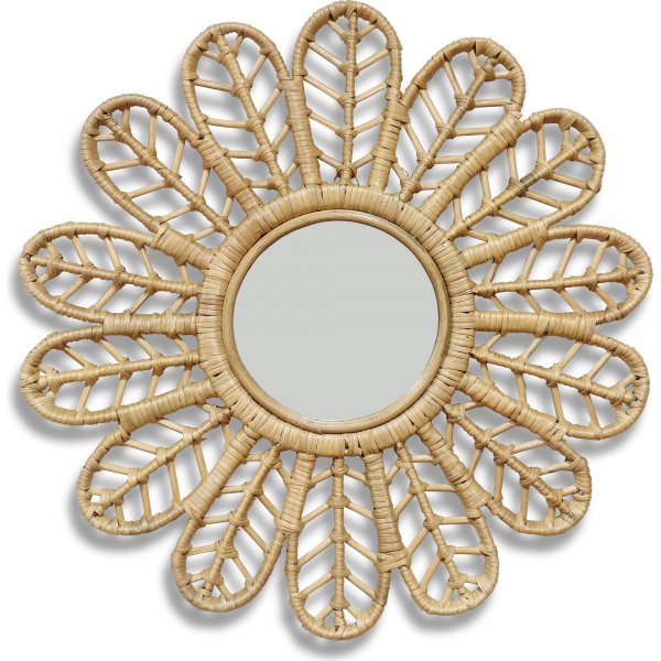 Peacock light rattan spejl 60 cm