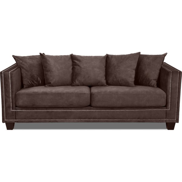 Sofa Temple med nitter - Vintage brun fljl