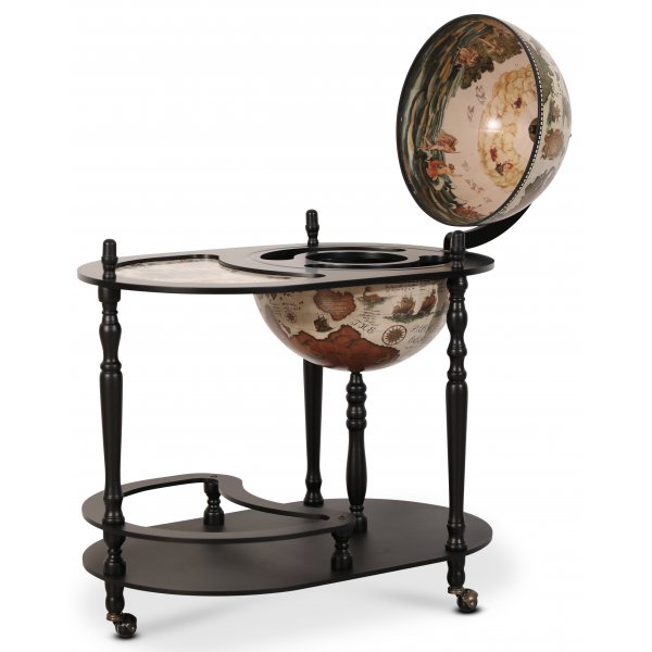 Michelangelo serveringsvogn globusbar - Sort/hvid