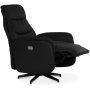 Comfort Saga (el) recliner lnestol med indbygget fodskammel - sort ecolder
