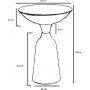 Kalk sidebord 56 cm - Hvid/sort