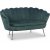 Kingsley 2-personers sofa i fløjl - grøn/krom + Møbelfødder