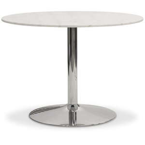 Plaza rundt spisebord - Hvid marmor / Krom