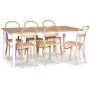 Fr spisebordsst; spisebord 180x90 cm - Hvid / olieret eg med 6 stk. Danderyd No.16 stole Whitewash