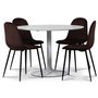 Seat spisegruppe, rundt spisebord med 4 Carisma fljlsstole - Hvid / Bordeaux