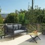 Hampus 3-personers udendrs sofa - Sort/antracit