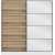 Kapusta garderobe med spejldr, 180 x 52 x 190 cm - Hvid/brun