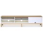 Alvaret mediebnk 188 cm - Olieret eg / Hvid