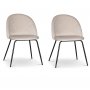 Giovani velvet stol - Lysbeige/sort