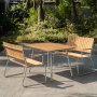 Mllan udendrsgruppe i teak: 2 sofaer med spisebord 120x80 cm