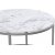 Ruffo sofabord 38/60 cm - Hvid marmor/slvgr
