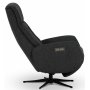 Marbck luksus recliner lnestol (2 el-motorer) indbygget fodskammel - Mrkegrt stof