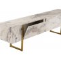 Serenity mediebnk - Hvid marmor/guld
