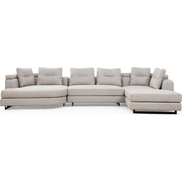 Padova hjrnesofa - Lysegr