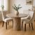 Pegani rundt spisebord i beige/gr marmor - 110 cm