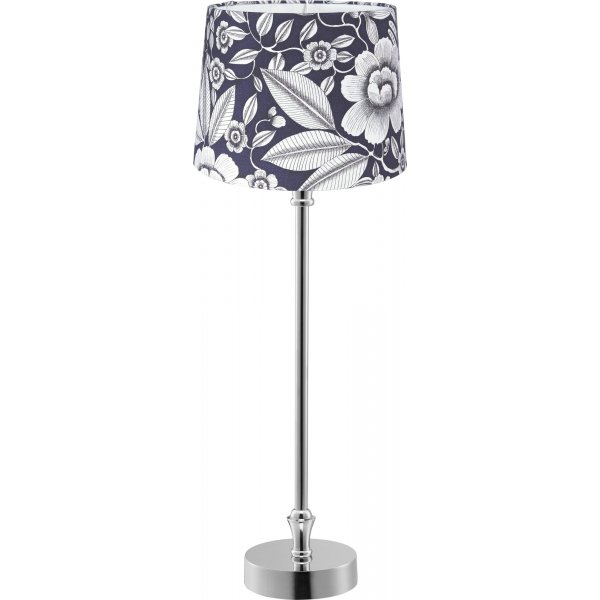 Liam bordlampe - Bl/hvid/krom - 59 cm