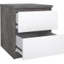 Naia sengebord 2 - Beton/hvid